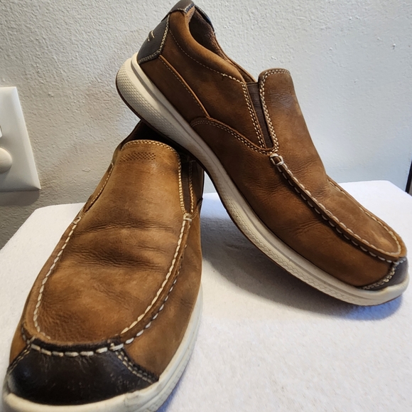 Florsheim Brown Leather Moccasin Style Casual Loafers- Size 11 - Picture 1 of 9